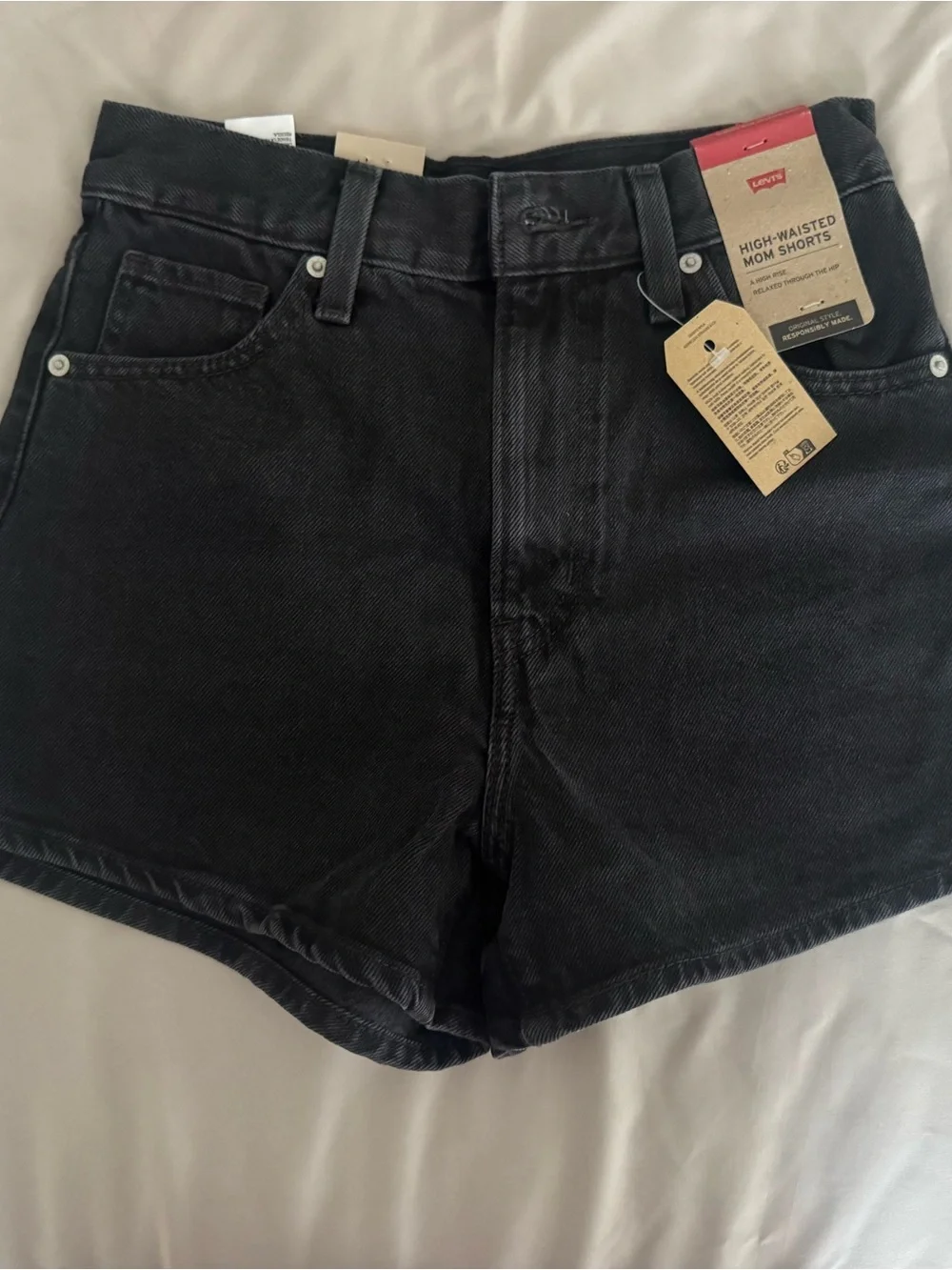 Levi's Black High-Rise Denim Shorts